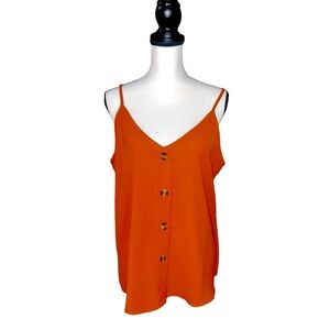 Burnt Orange Tank atop with Brown Buttons